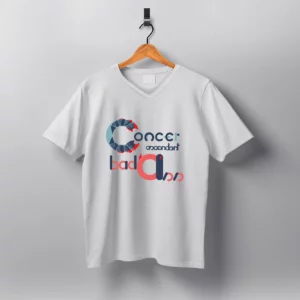 T-shirt col V, "cancer ascendant badass"